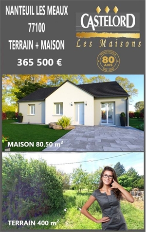 maison à la vente -   77100  NANTEUIL LES MEAUX, surface 80 m2 vente maison - UBI471598850
